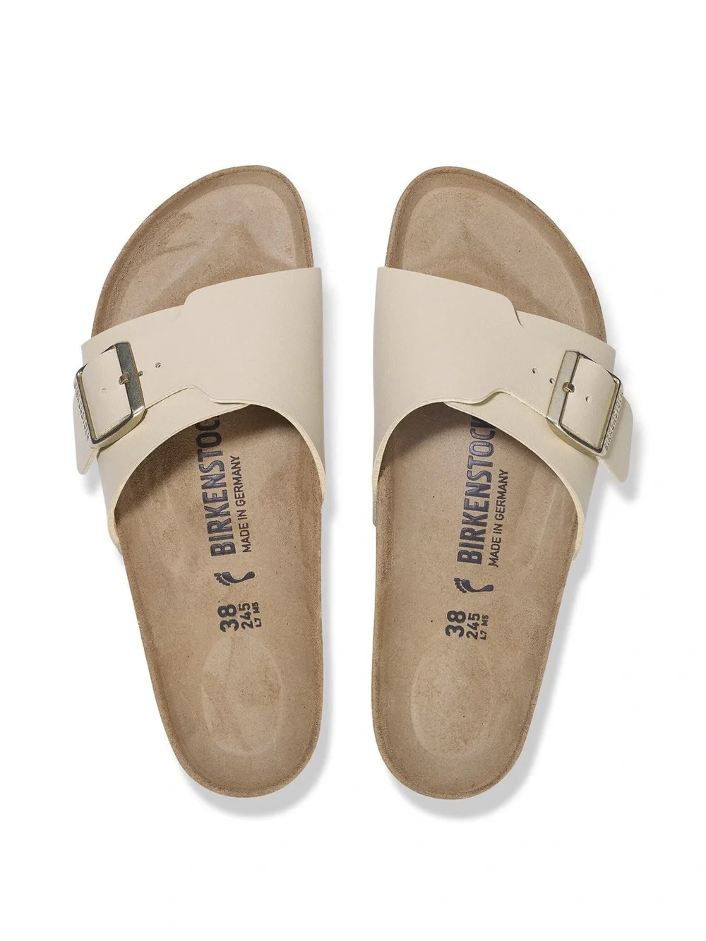Birkenstock Catalina Luxe Buckle Birko-Flor patent sand size 40 US 9-9.5 gently